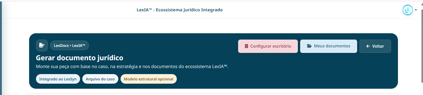 Configuração do escritório e acesso aos documentos no LexDocs